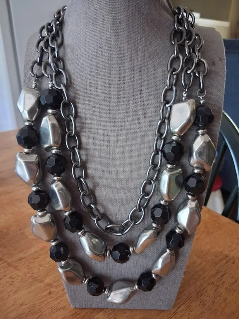 Multistrand beaded statement necklace
